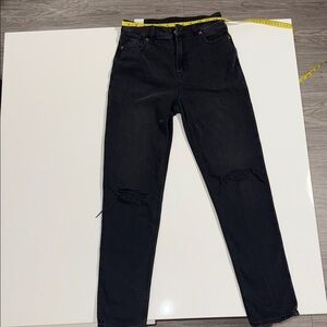 American Eagle Women's Strigid Jeans Destroyed Black Sz 0 Super High Rise